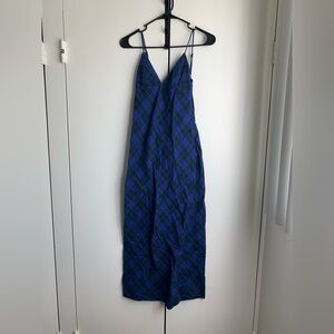 Zara Blue and Black Plaid Maxi Dress